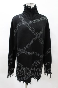 画像1: KILL STAR / Chained Knit Sweater M ブラック H-25-03-27-1027-SL-TO-KB-ZH