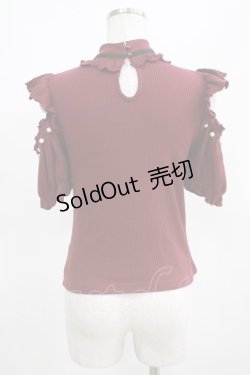 画像3: Ank Rouge / 肩あきフリルパールトップス M ボルドー H-25-03-27-058-CA-TO-NS-ZH