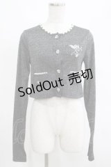 Ank Rouge / エンジェル刺繍ラメテレコカーデ M ブラック H-25-03-27-059-CA-TO-NS-ZH