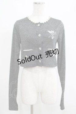 画像1: Ank Rouge / エンジェル刺繍ラメテレコカーデ M ブラック H-25-03-27-059-CA-TO-NS-ZH