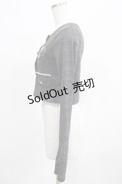 画像2: Ank Rouge / エンジェル刺繍ラメテレコカーデ M ブラック H-25-03-27-059-CA-TO-NS-ZH