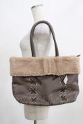 axes femme / ファー付きトートバッグ  ブラウン H-25-03-27-063-AX-BG-NS-ZH