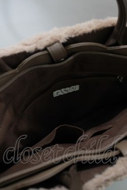 画像3: axes femme / ファー付きトートバッグ  ブラウン H-25-03-27-063-AX-BG-NS-ZH