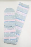 Angelic Pretty / カラフルボーダーオーバーニー  サックス H-25-03-27-066-AP-AC-NS-ZH