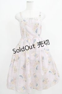 axes femme kawaii / ロイヤルベアーズ柄ジャンスカ M ピンク H-25-03-27-008-AX-OP-NS-ZH