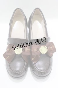 Amavel / ロゴリボンローファーパンプス L ブラウン H-25-03-27-075-CA-SH-NS-ZH