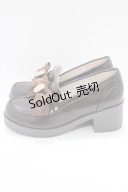画像2: Amavel / ロゴリボンローファーパンプス L ブラウン H-25-03-27-075-CA-SH-NS-ZH