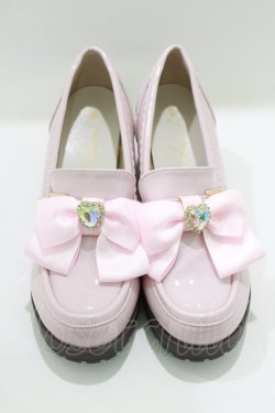画像1: Amavel / ハートビジュー付ローファーパンプス L ピンク H-25-03-27-076-CA-SH-NS-ZH
