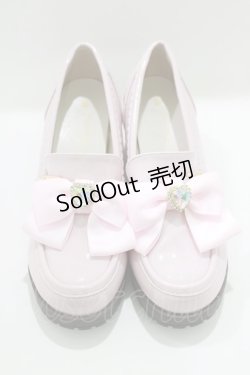 画像1: Amavel / ハートビジュー付ローファーパンプス L ピンク H-25-03-27-076-CA-SH-NS-ZH