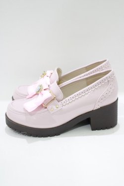 画像2: Amavel / ハートビジュー付ローファーパンプス L ピンク H-25-03-27-076-CA-SH-NS-ZH