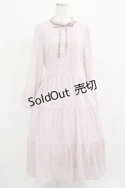 画像1: axes femme / 楊柳シフォンティアードワンピース M ピンク H-25-03-27-019-AX-OP-NS-ZH
