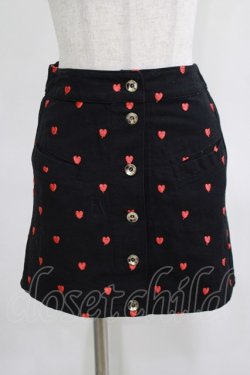 画像2: lilLilly / ハート刺繍ミニスカート FREE 黒 H-25-03-28-037-LO-BL-KB-ZH