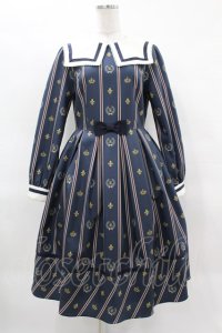 Melody BasKet / Schoolレジメンタルストライプワンピース M ネイビー H-25-03-28-1027-LO-OP-KB-ZH