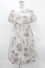 Emily Temple cute / Kittenフリルワンピース  グレー H-25-03-28-1029-ET-OP-KB-ZH