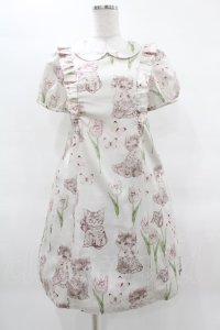 Emily Temple cute / Kittenフリルワンピース  グレー H-25-03-28-1029-ET-OP-KB-ZH