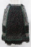 Jane Marple / Demi & Birdsongペザントスカート  ブラック×ブラック×グリーン H-25-03-28-1034-JM-SK-KB-ZH