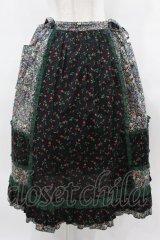 Jane Marple / Demi & Birdsongペザントスカート  ブラック×ブラック×グリーン H-25-03-28-1034-JM-SK-KB-ZH
