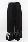 NieR Clothing / 裾刺繍パンツ  黒 H-25-03-28-1005-PU-PA-KB-ZH