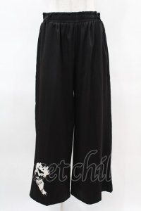 NieR Clothing / 裾刺繍パンツ  黒 H-25-03-28-1005-PU-PA-KB-ZH