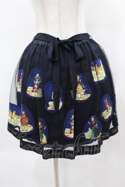 画像1: Jane Marple / Old Englandのデコパージュスカート  ネイビー H-25-03-28-1057-JM-SK-KB-ZH