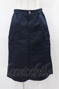 Jane Marple Dans Le Salon / Denim＆nylon twill flight skirt  indigo×navy H-25-03-28-1059-JM-SK-KB-ZH