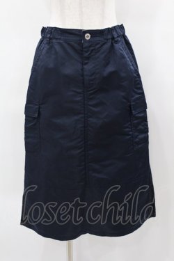 画像1: Jane Marple Dans Le Salon / Denim＆nylon twill flight skirt  indigo×navy H-25-03-28-1059-JM-SK-KB-ZH