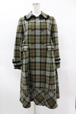 画像1: Jane Marple / Tartan check コクーンコート Free カーキ H-25-03-28-1014-JM-CO-KB-ZT002