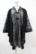 Qutie Frash / 万能ポンチョ  黒×シルバー H-25-03-28-1015-QU-TO-KB-ZH