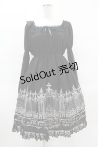 Moi-meme-Moitie / アイアンゲートワンピース  黒×黒レース×白 H-25-03-28-1016-MO-OP-KB-ZH