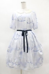 Leur Getter / Dreamy Carousel袖付ワンピース L ブルー H-25-03-28-1020-LU-OP-KB-ZH