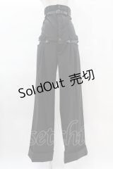 alice auaa / レザーベルトワイドパンツ 3（約9号） 黒ストライプ H-25-03-28-1003-AA-PA-KB-ZH
