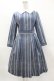 画像1: Jane Marple / Ribbon stripe jacquardのパプリックドレス  ブルーグレー H-25-03-28-1024-JM-OP-KB-ZT115 (1)
