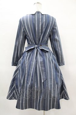 画像2: Jane Marple / Ribbon stripe jacquardのパプリックドレス  ブルーグレー H-25-03-28-1024-JM-OP-KB-ZT115