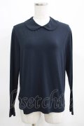 Jane Marple Dans Le Salon / Silket Bare T-cloth Round Collar Pullover  ネイビー H-25-03-28-051-JM-TO-KB-ZH