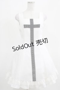 Moi-meme-Moitie / ローズ・レース十字架ジャンパースカート 9号 白×黒 H-25-03-28-011-MO-OP-KB-ZH