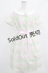 MILK / Love Checkワンピース  ピーチメロン H-25-03-28-012-ML-OP-KB-ZH