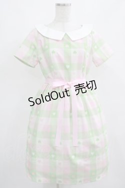 画像1: MILK / Love Checkワンピース  ピーチメロン H-25-03-28-012-ML-OP-KB-ZH