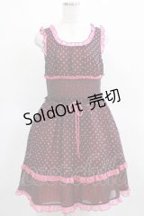 MILK / pop dots dress  黒×ピンク H-25-03-28-016-ML-OP-KB-ZH