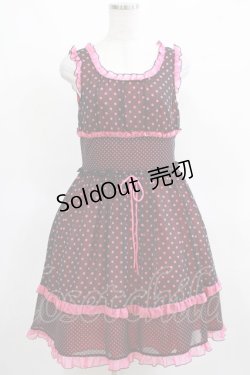 画像1: MILK / pop dots dress  黒×ピンク H-25-03-28-016-ML-OP-KB-ZH