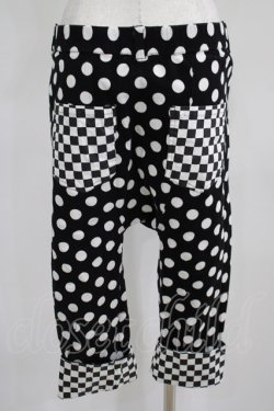 画像3: LISTEN FLAVOR / ドット×ブロックチェックサルエルパンツ  黒×白 H-25-03-29-023-PU-PA-KB-ZH