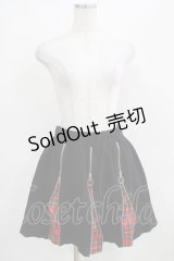 LISTEN FLAVOR / トリプルZIPスカート  ブラック H-25-03-29-024-PU-SK-KB-ZH