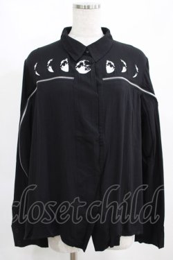 画像1: Restyle / MOON PHASES SHIRT XL ブラック H-25-03-29-033-GO-BL-KB-ZH