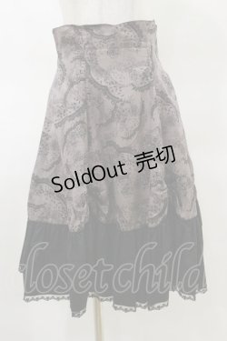 画像1: Victorian maiden / ハイウェスト ギャザースカラップスカート Free ブラック H-25-03-29-1054-CL-SK-NS-ZH