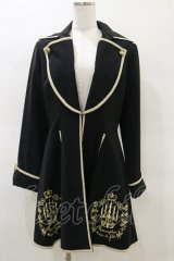 metamorphose / 刺繍入りコートワンピース  ブラック H-25-03-29-1060-ME-OP-KB-ZH