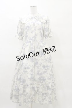 画像1: m petit by misako / トワルドジュイOPハンソデ M オフ/ブルー H-25-03-29-1069-LO-OP-NS-ZH