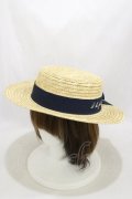 Fi.n.t / ロゴ刺繍リボンカンカン帽  NAVY H-25-03-29-1011-CA-AC-NS-ZH