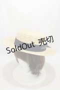 Fi.n.t / ロゴ刺繍リボンカンカン帽  NAVY H-25-03-29-1011-CA-AC-NS-ZH