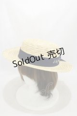 Fi.n.t / ロゴ刺繍リボンカンカン帽  NAVY H-25-03-29-1011-CA-AC-NS-ZH