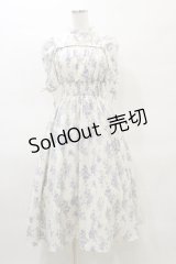 evelyn / バストカット花柄ワンピース Free オフ/ブルー H-25-03-29-1071-LO-OP-NS-ZH