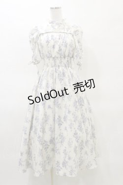 画像1: evelyn / バストカット花柄ワンピース Free オフ/ブルー H-25-03-29-1071-LO-OP-NS-ZH